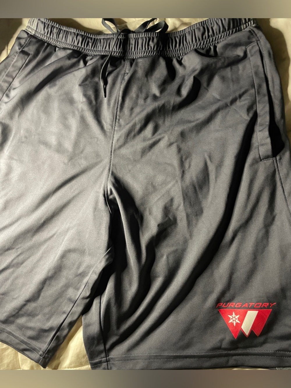 Under Armour Charcoal Gray Athletic Drawstring Shorts Size-Large